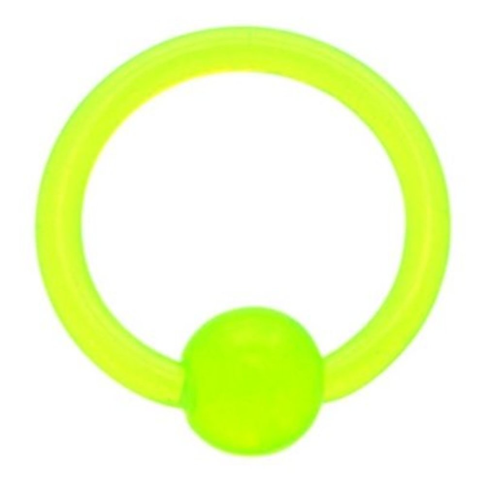 NEW ULTRA VIOLET NEON BODY CANDY BALL BEAD CAPTIVE RING 8G 9/16" EAR NOSE SEPTUM